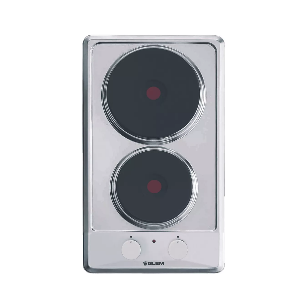 Domino électrique GLEM GT320IX - 2 Foyers - Acier inoxydable