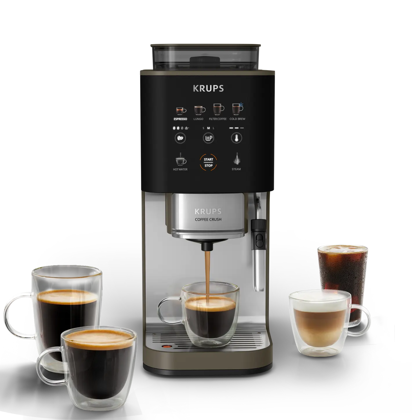 Krups SA403BE0 Coffee Crush Experience bean-to-cup coffee machine - taupe