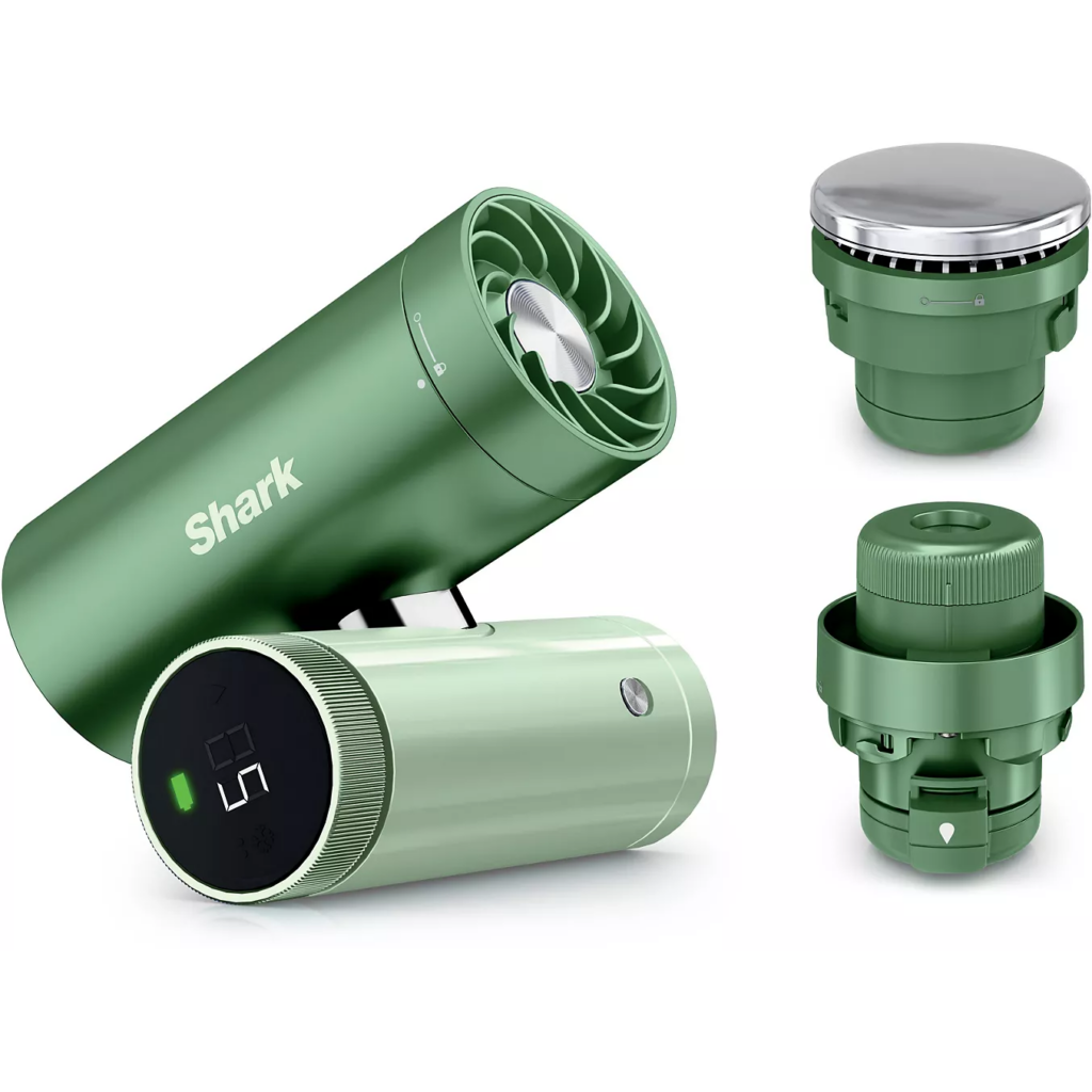 SHARK ChillPill (FA022EUGN) Vert - Système 3-en-1 Ventilateur, Brumisateur & Refroidissant avec étui de voyage